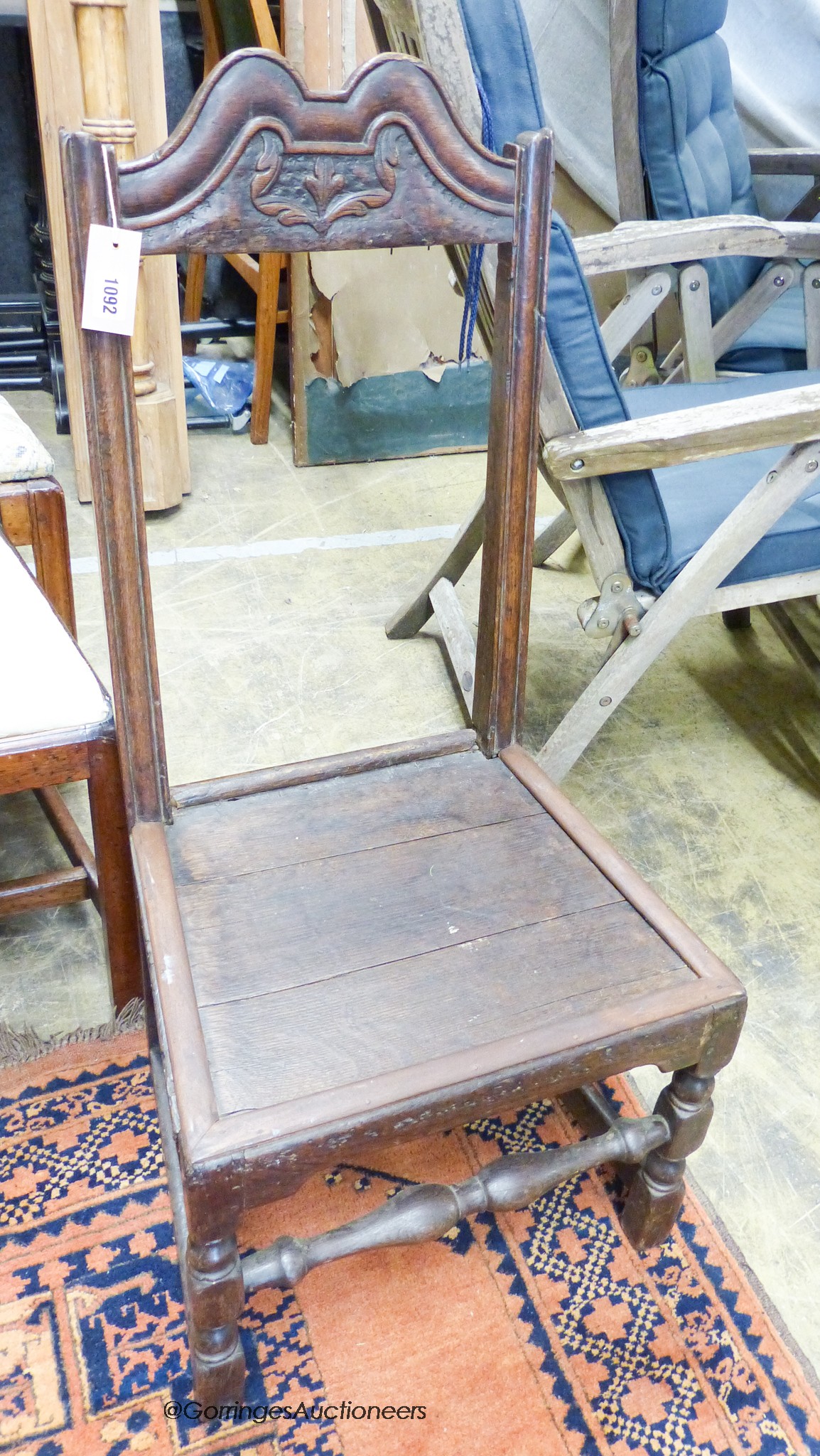 An 18th century oak side chair